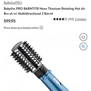 Babyliss PRO BABNT178 Nano Titanium Rotating Hot Air Brush
